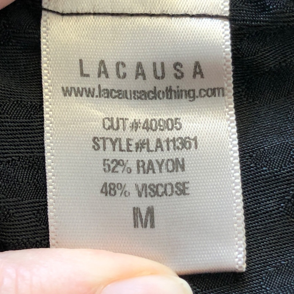 Anthropologie LACAUSA Black Jacquard Satin Cami Top Size Medium Goth - Picture 6 of 9